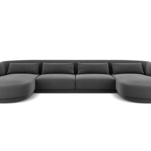 Cosmopolitan Design Panoramische bank Tulum 5-zits, flueel, grijs – 15 Cosmopolitan Design Panoramische bank Tulum 5-zits, flueel, grijs – 15
