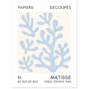 Artfulprints Poster Matisse – Coral shadows light blue – 30×40 cm – Bl