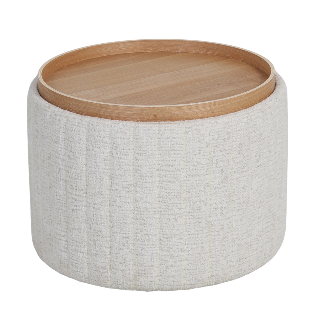 DÉJA Living Salontafel Angela - Beige/Naturel - Ø55cm - Incl. Opbergru