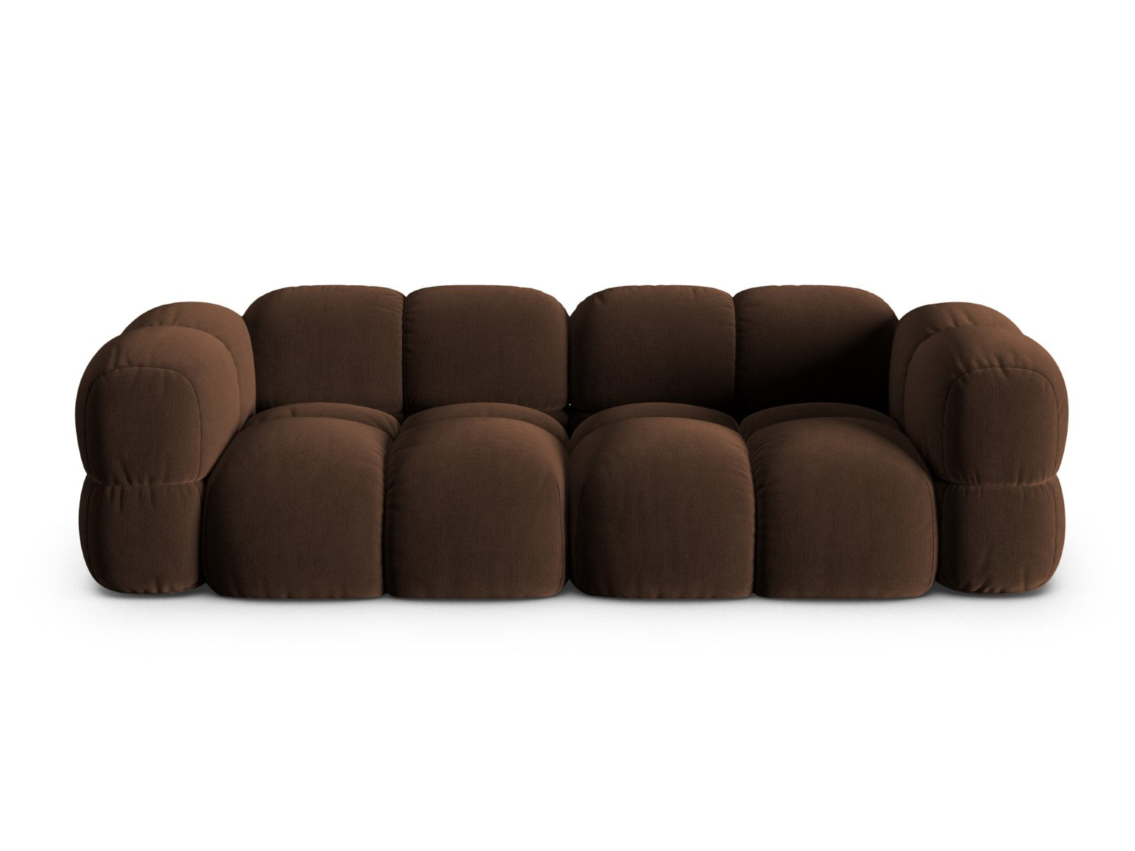 Cosmopolitan Design Bank Loretto 4-zits, flueel chocolade - 100x250x68