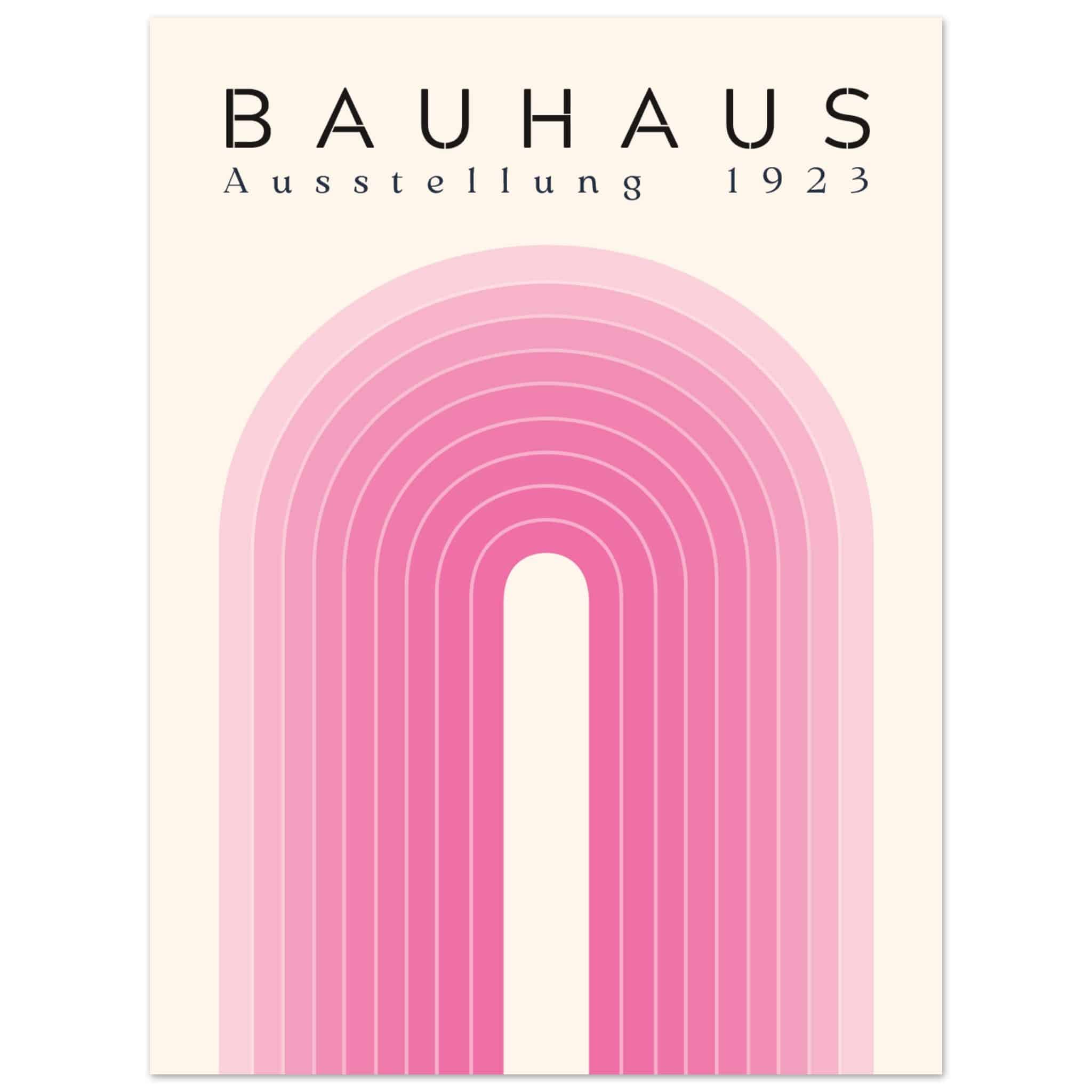Artfulprints Poster Bauhaus - Pink rainbow - 30x40 cm - Roze