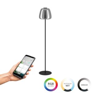 EGLO connect.z staande lamp Alfero-Z – led – glas – zwart/chroom EGLO connect.z staande lamp Alfero-Z – led – glas – zwart/chroom