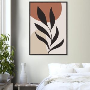 Artfulprints Poster Boho – Abstract leaf – 70×100 cm – Terracotta