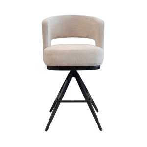 DÉJA Living Barkruk Louis – Stof/Metaal – Taupe – Set van 2 DÉJA Living Barkruk Louis – Stof/Metaal – Taupe – Set van 2