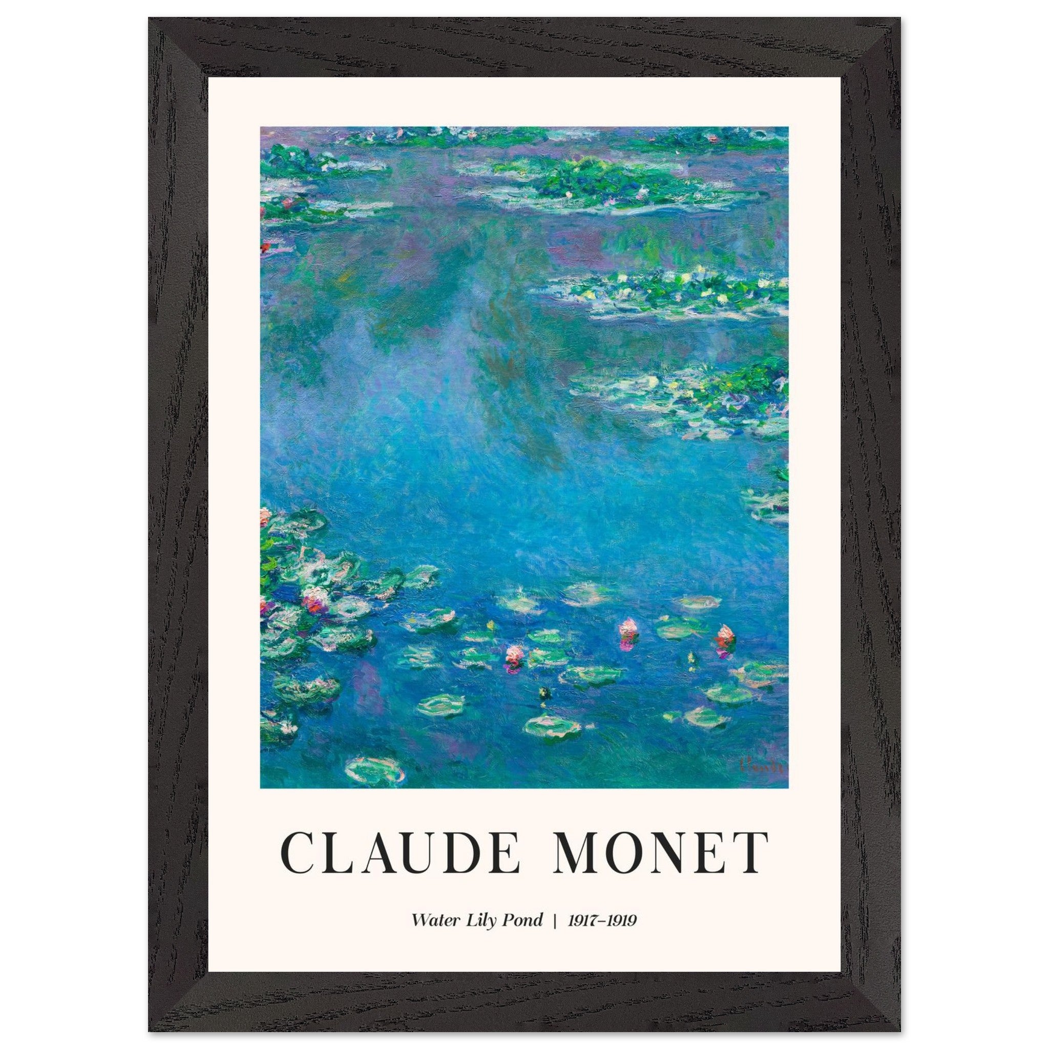 Artfulprints Poster met Lijst Claude Monet - Water lily pond - A4 21x2