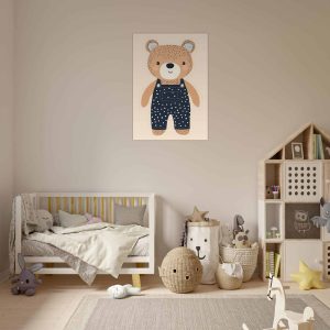 Artfulprints Poster Stoere beer in tuinbroek – 70×100 cm – Bruin Artfulprints Poster Stoere beer in tuinbroek – 70×100 cm – Bruin