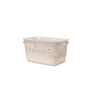 Brabantia Collect-It Wasmand 40 liter, set van 2 – Soft Beige Brabantia Collect-It Wasmand 40 liter, set van 2 – Soft Beige