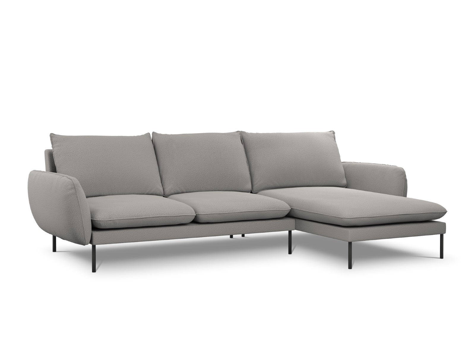 Cosmopolitan Design rechter hoekbank Vienna 5-zits, boucle, grijs - 17