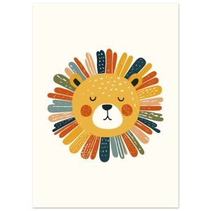 Artfulprints Poster Boho leeuw – 50×70 cm – Geel