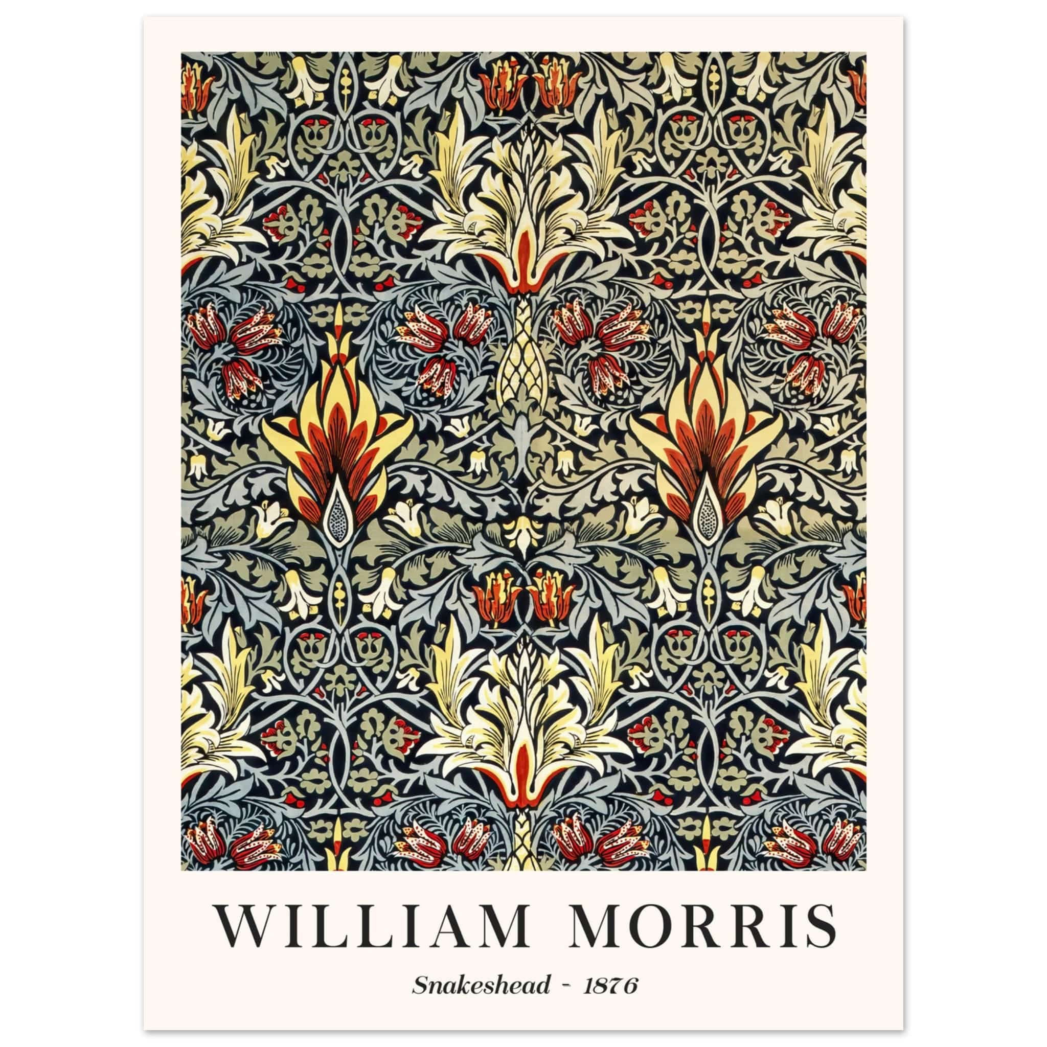 Artfulprints Poster William Morris - Snakeshead 1876 - 30x40 cm - Blau