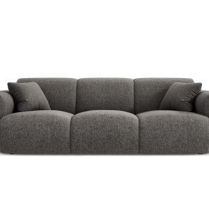 Cosmopolitan Design Bank Nolio 3-zits, chenille, grijs – 95x235x72cm