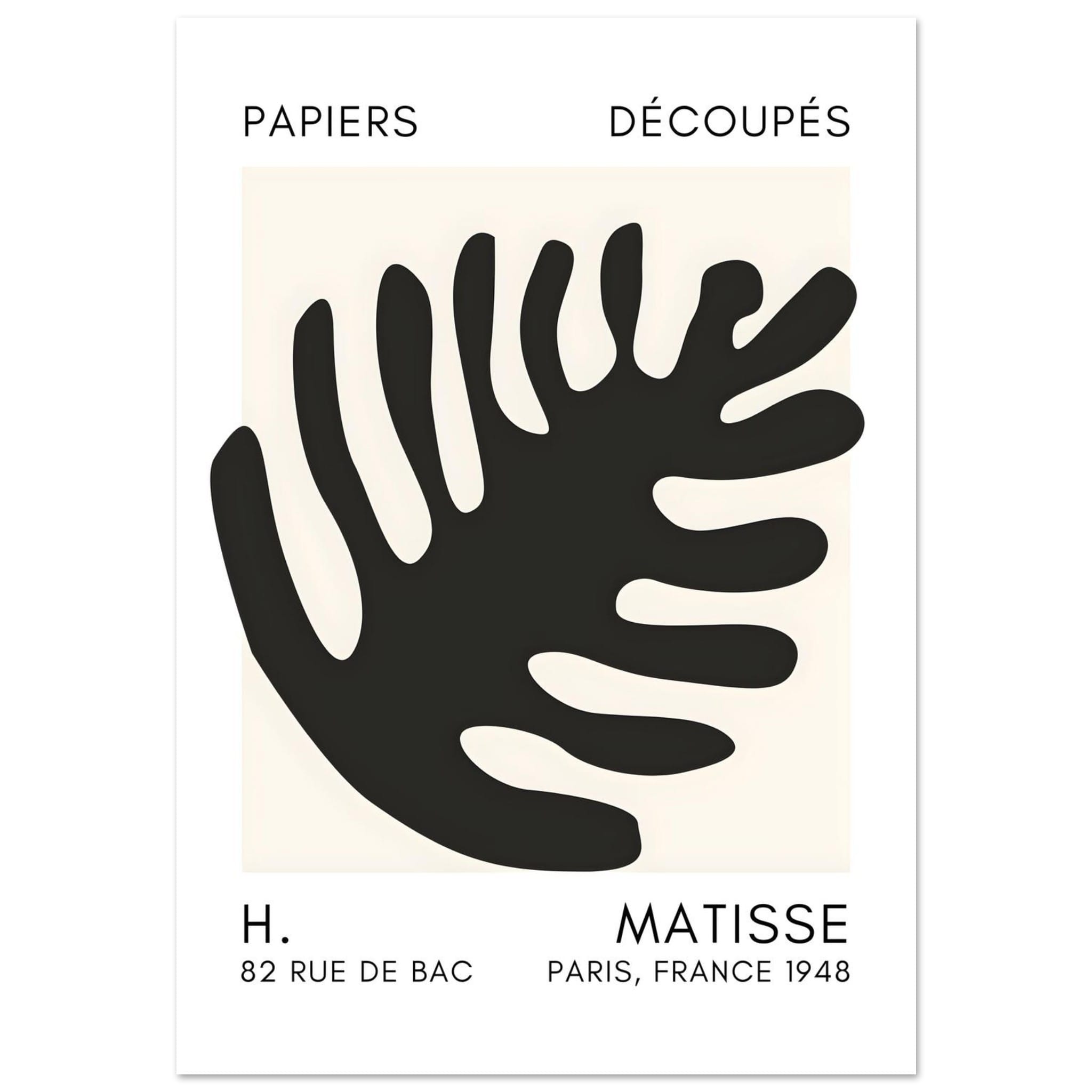 Artfulprints Poster Matisse – Coral bloom black - 70x100 cm - Zwart