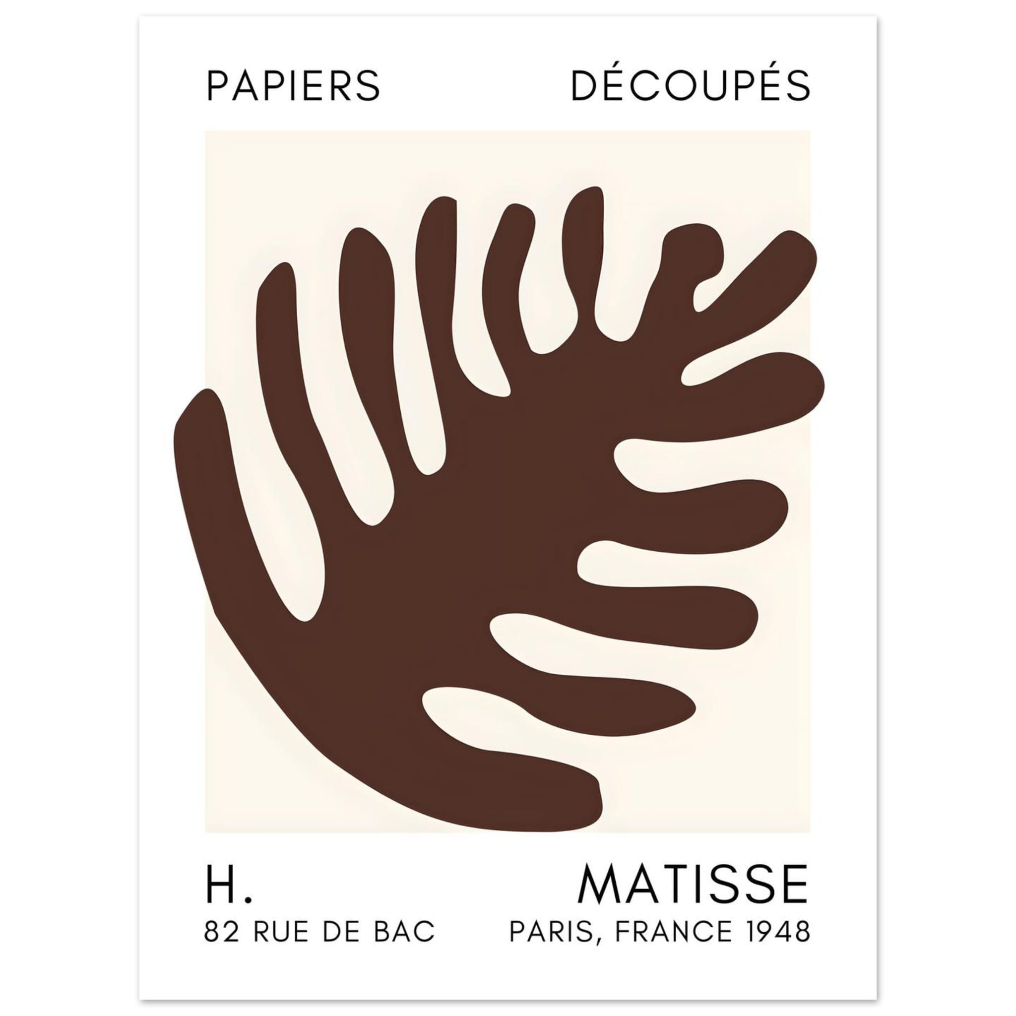 Artfulprints Poster Matisse – Coral bloom brown - 30x40 cm - Bruin
