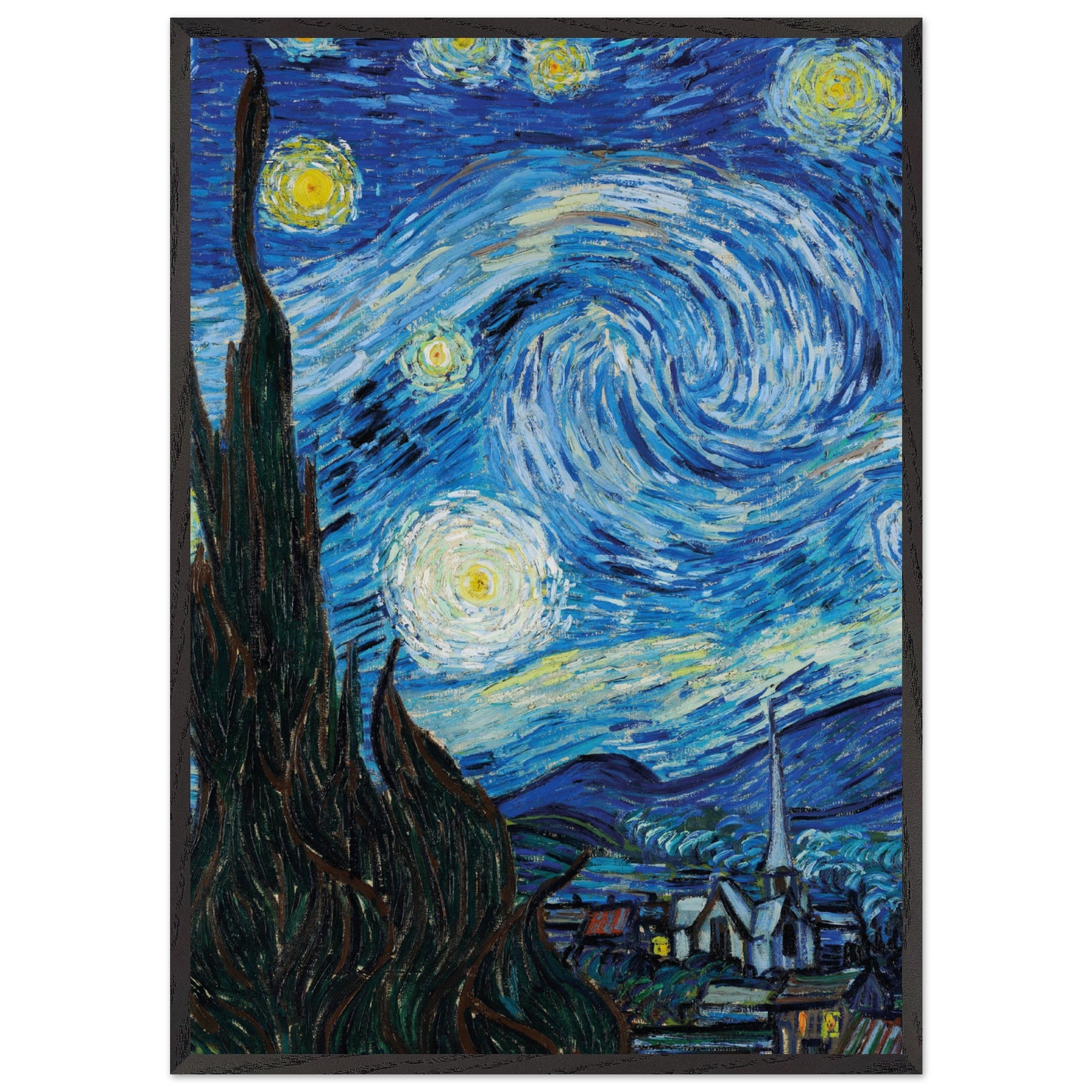 Artfulprints Poster met Lijst Vincent van Gogh - Starry night - 70x100