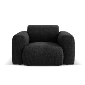 Cosmopolitan Design Fauteuil Nolio 2-zits, chenille, zwart – 95x105x72