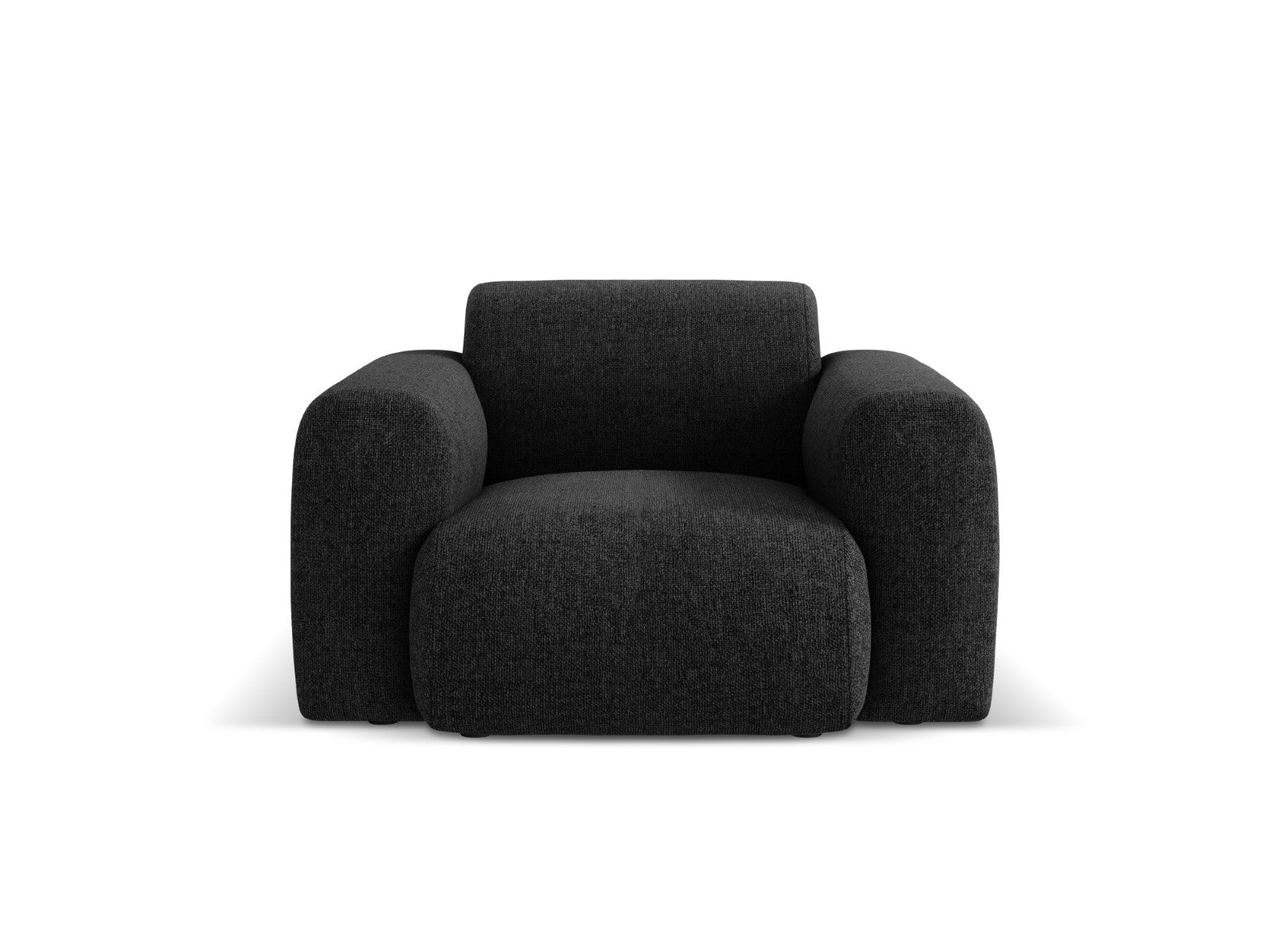 Cosmopolitan Design Fauteuil Nolio 2-zits, chenille, zwart - 95x105x72
