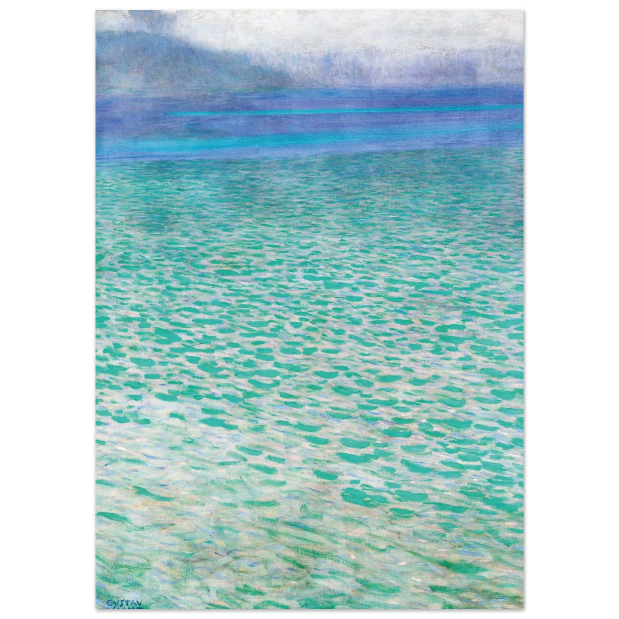 Artfulprints Poster Gustav Klimt - Attersee - 50x70 cm - Turquoise