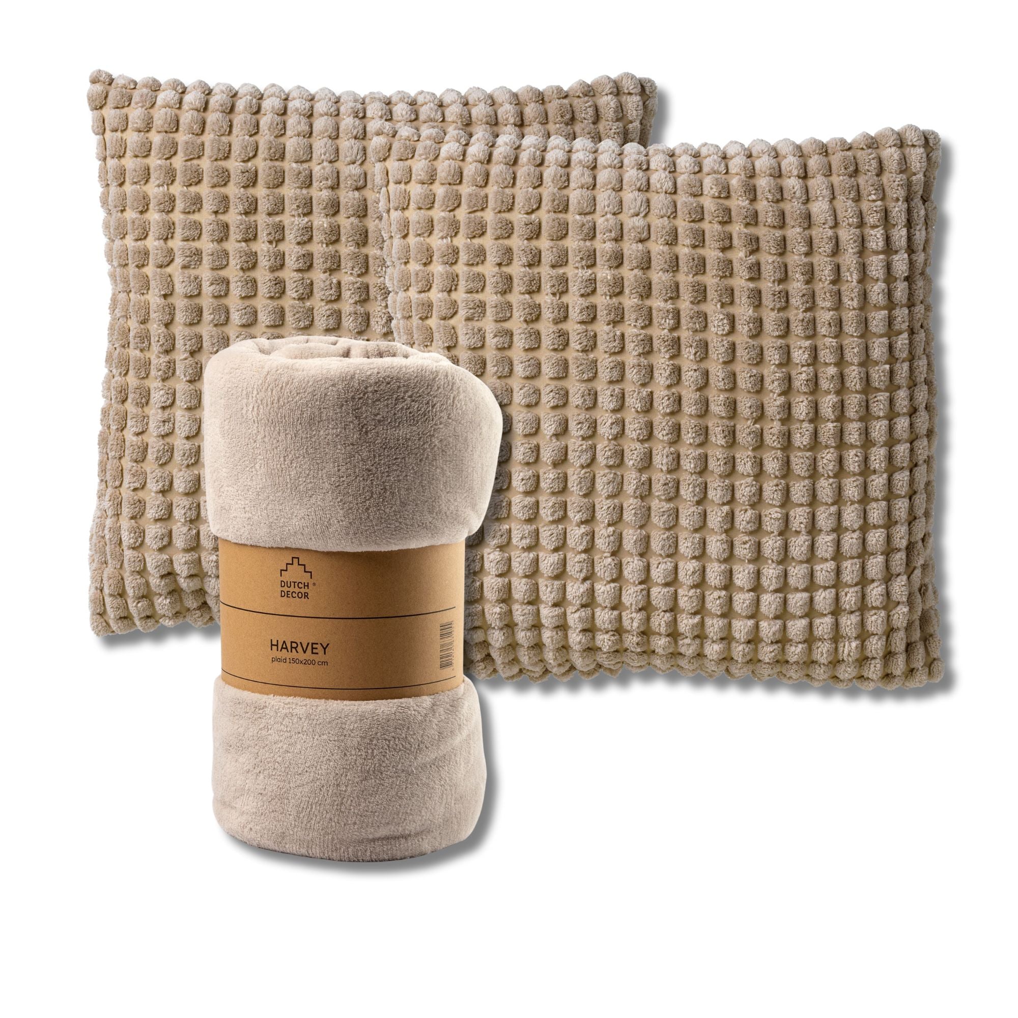 VOORDEELSET - 3-delig - Rome & Harvey - 2 sierkussens 45x45 cm - 1 pla