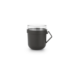 Brabantia Make & Take Soepbeker, 0,6L, kunststof – Dark Grey Brabantia Make & Take Soepbeker, 0,6L, kunststof – Dark Grey
