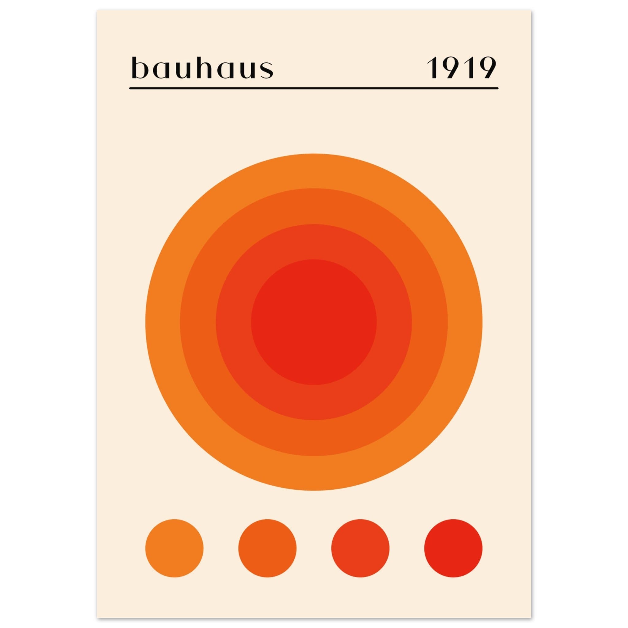 Artfulprints Poster Bauhaus - Orange dot - 50x70 cm - Oranje