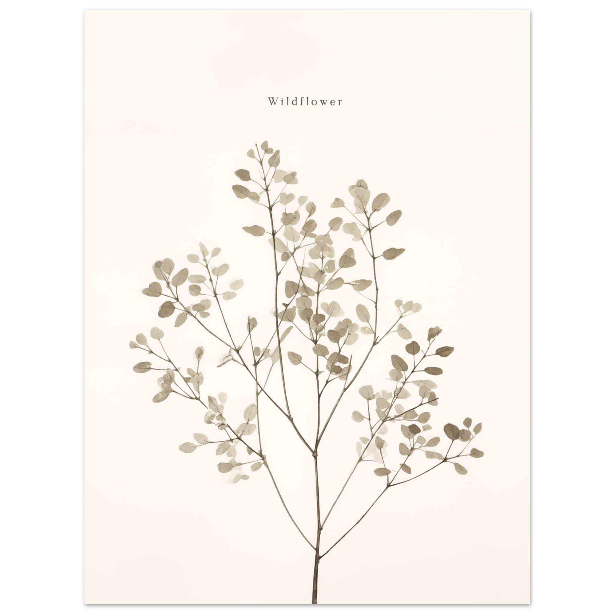 Artfulprints Poster Wildflower - 30x40 cm - Taupe