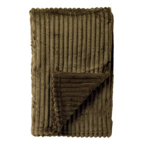 MARTHY – plaid 140×180 cm – zacht ribfluweel – Military Olive – groen MARTHY – plaid 140×180 cm – zacht ribfluweel – Military Olive – groen