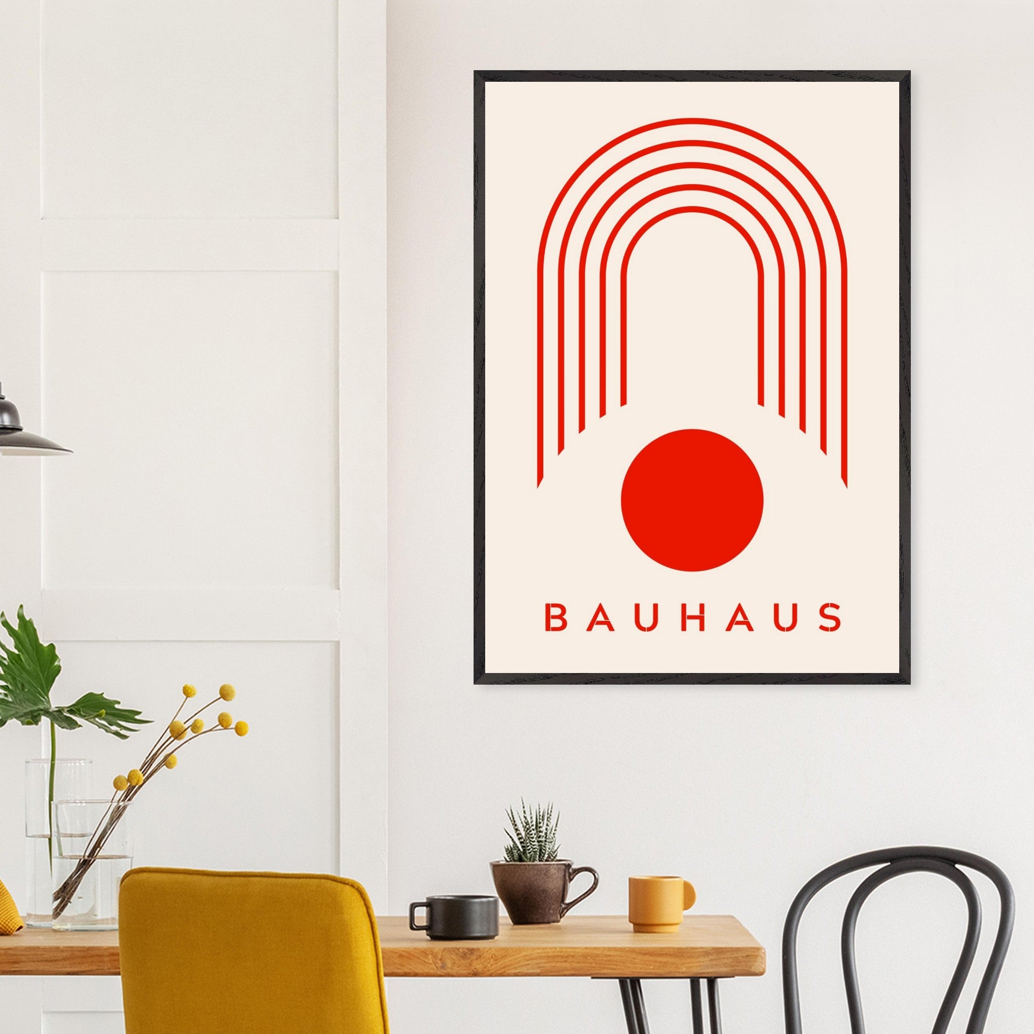 Artfulprints Poster Bauhaus - Red arches - 70x100 cm - Rood