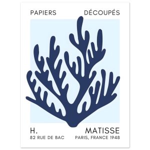 Artfulprints Poster Matisse – Coral harmony navy blue I – 30×40 cm – B Artfulprints Poster Matisse – Coral harmony navy blue I – 30×40 cm – B