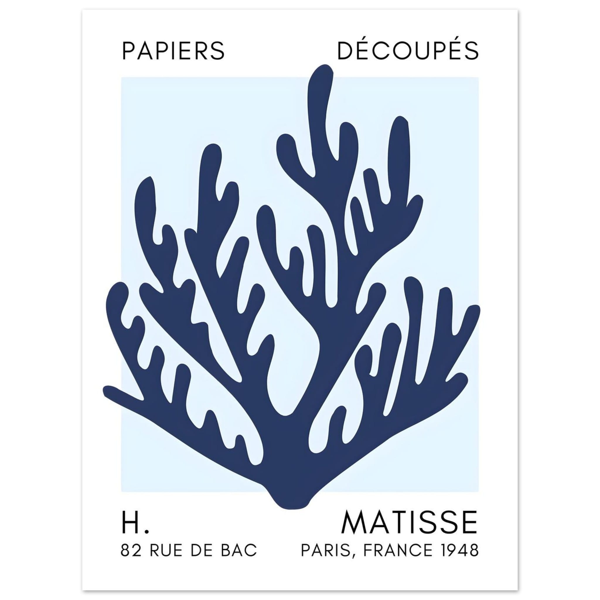 Artfulprints Poster Matisse – Coral harmony navy blue I - 30x40 cm - B