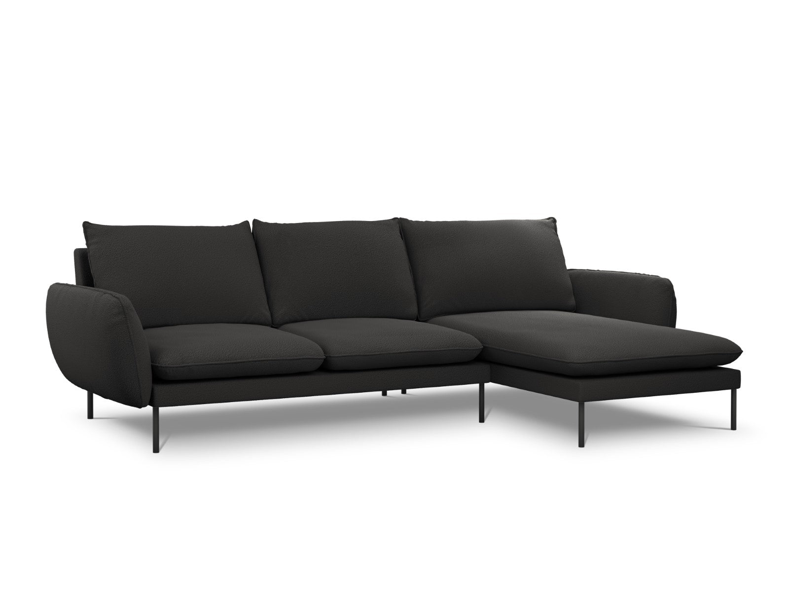 Cosmopolitan Design rechter hoekbank Vienna 5-zits, boucle, zwart - 17