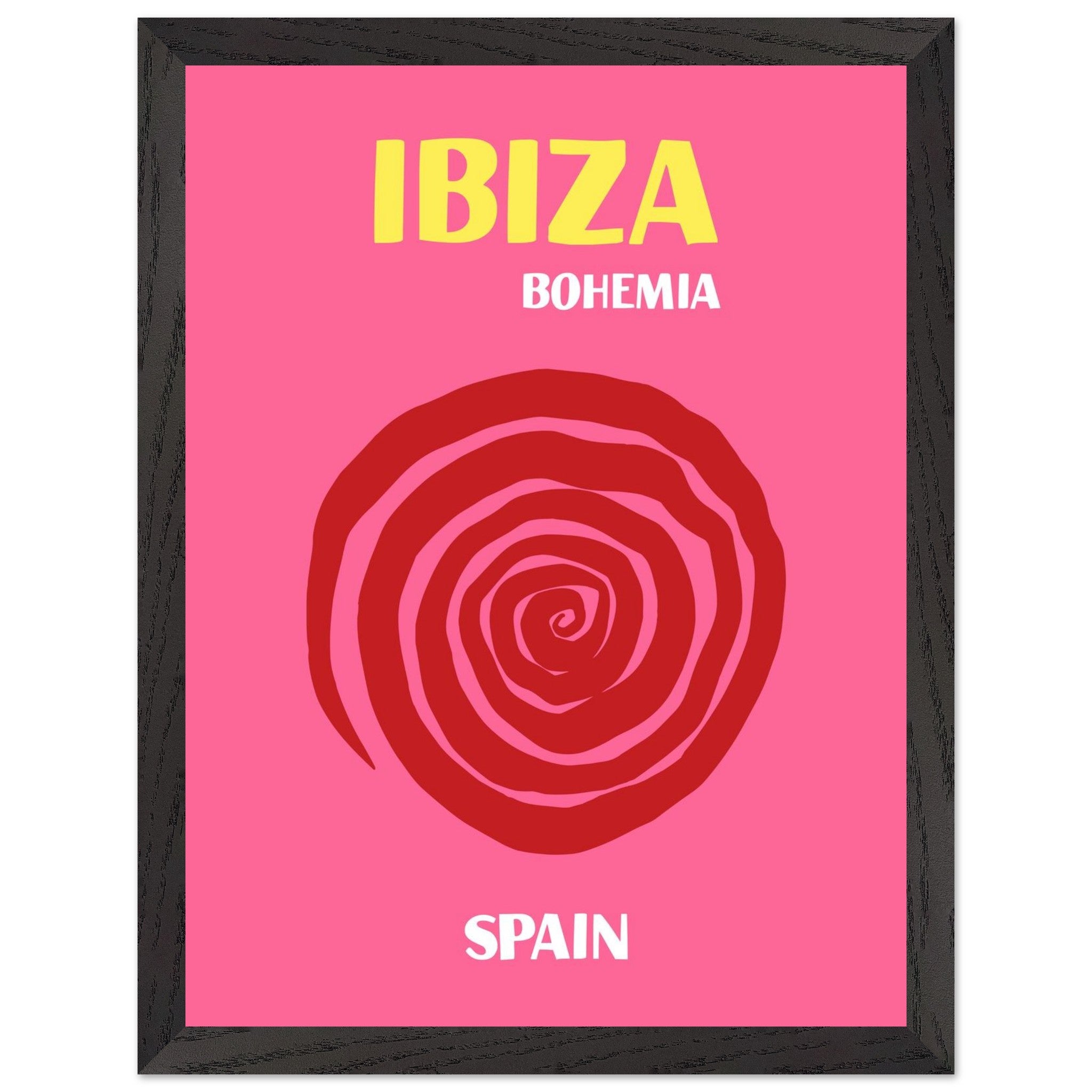 Artfulprints Poster met Lijst Spanje - Ibiza - 30x40 cm - Roze