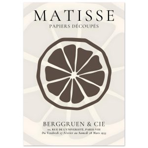 Artfulprints Poster Matisse – Slice of an orange – A4 21×29.7 cm – Gri Artfulprints Poster Matisse – Slice of an orange – A4 21×29.7 cm – Gri