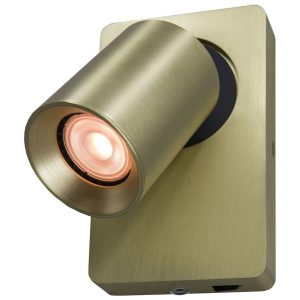 Artdelight wandlamp Megano – 1 lichts – 12 x 16 cm – mat goud Artdelight wandlamp Megano – 1 lichts – 12 x 16 cm – mat goud