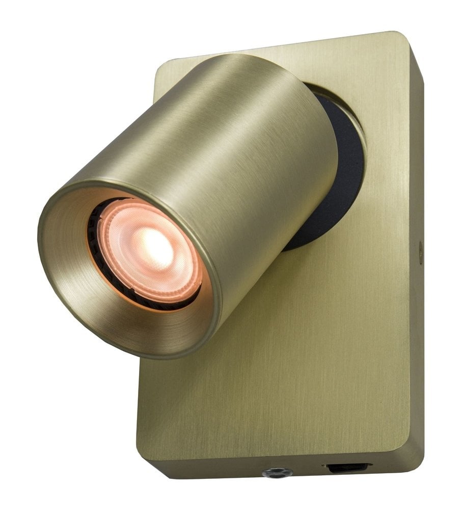 Artdelight wandlamp Megano - 1 lichts - 12 x 16 cm - mat goud