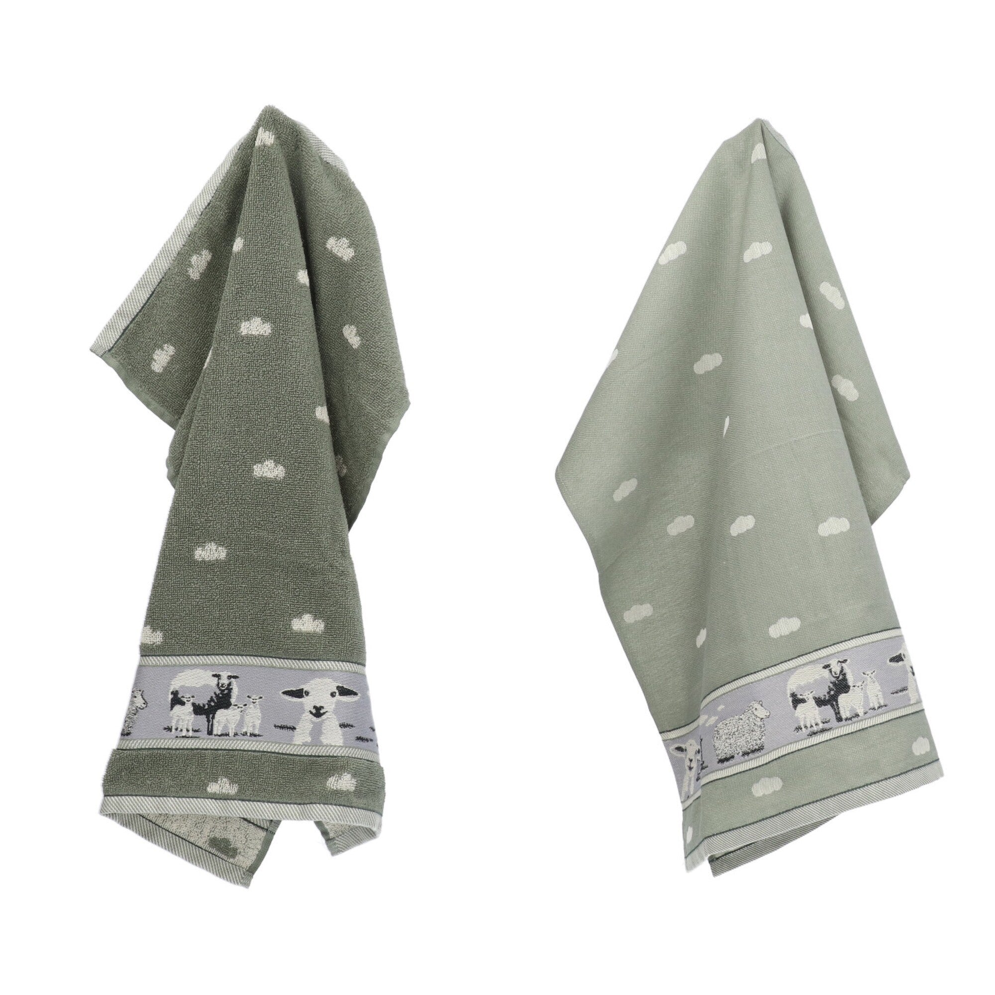 Luxe Keukendoek en Theedoek Schaap Donkergroen - Bunzlau Castle - 100%