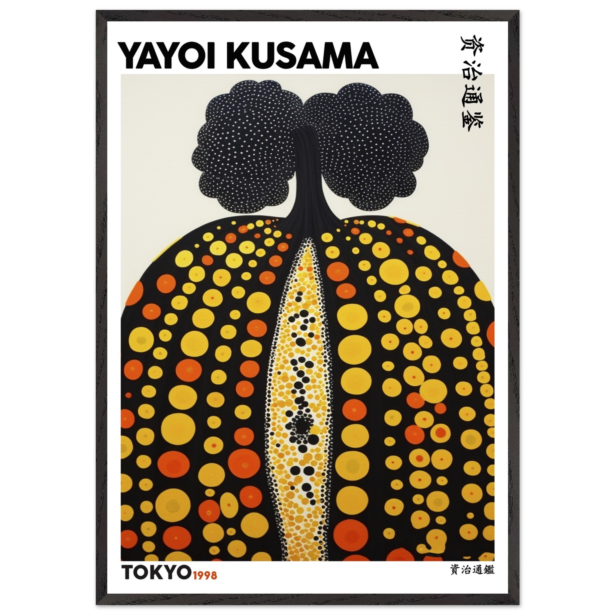 Artfulprints Poster met Lijst Yayoi Kusama - Tokyo pumpkin 1998 - 70x1