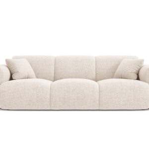 Cosmopolitan Design Bank Nolio 3-zits, chenille, lichtbeige – 95x235x7
