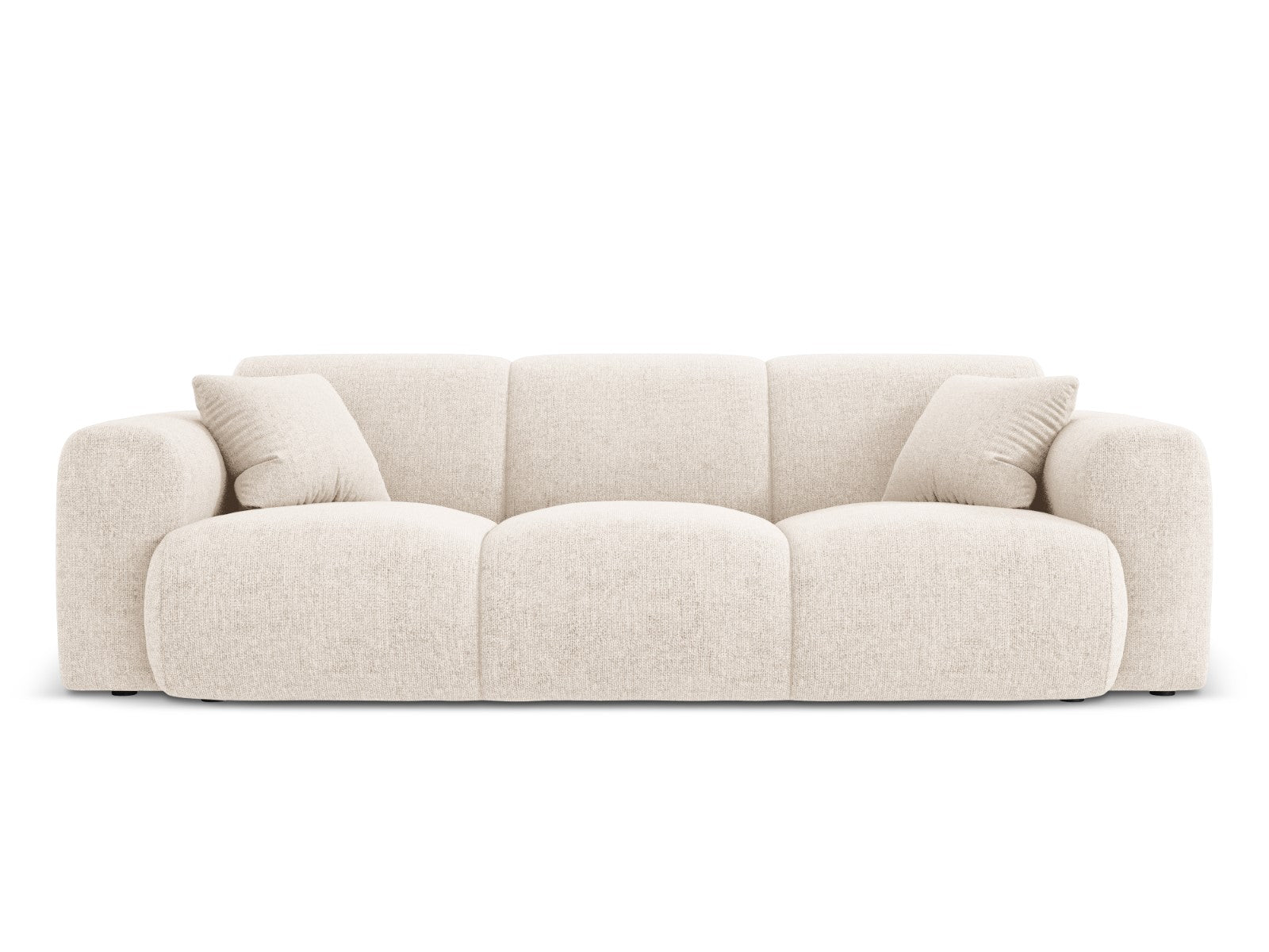 Cosmopolitan Design Bank Nolio 3-zits, chenille, lichtbeige - 95x235x7