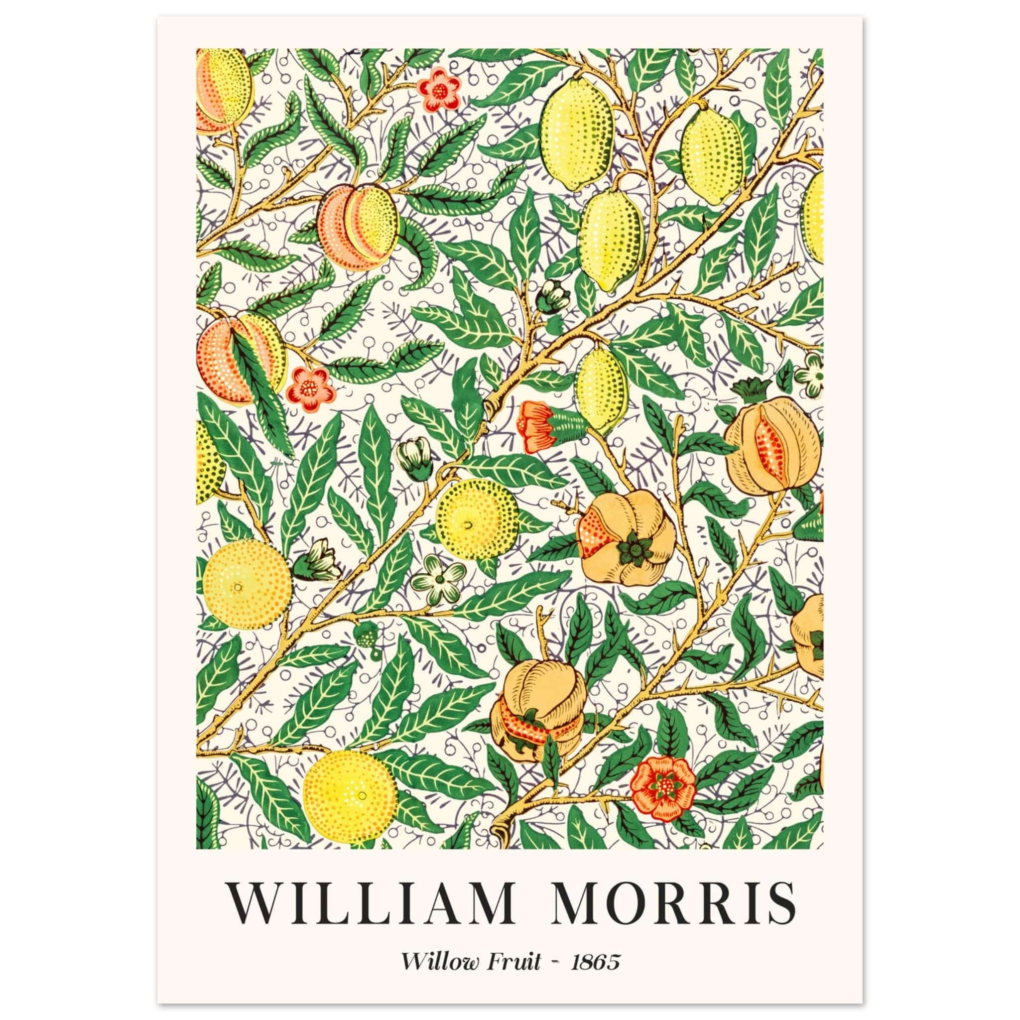 Artfulprints Poster William Morris - Willow fruit - 50x70 cm - Groen