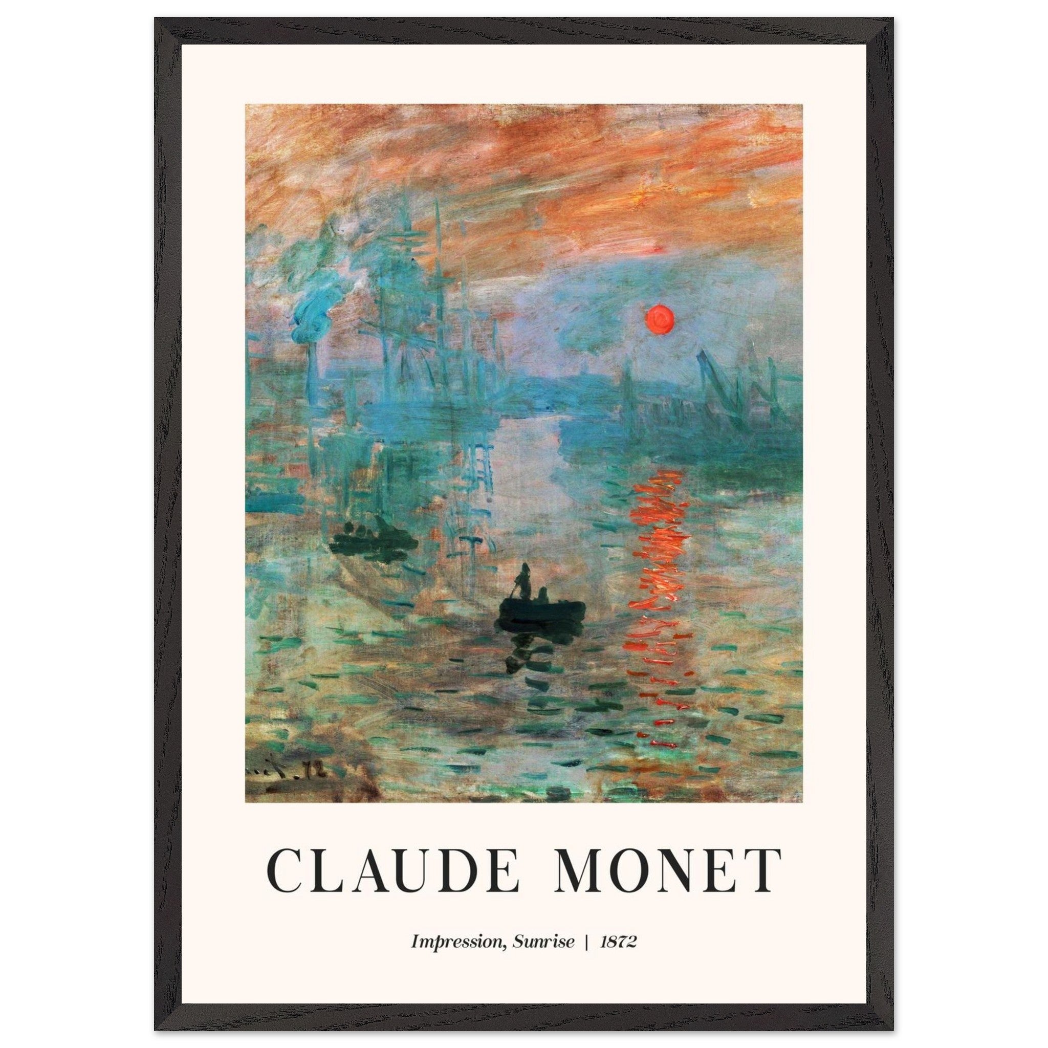 Artfulprints Poster met Lijst Claude Monet - Impression sunrise - 50x7