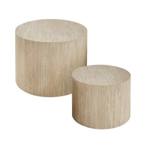 Calicosy – MAIA Set van 2 salontafels – Beige – 58x58x38 cm Calicosy – MAIA Set van 2 salontafels – Beige – 58x58x38 cm