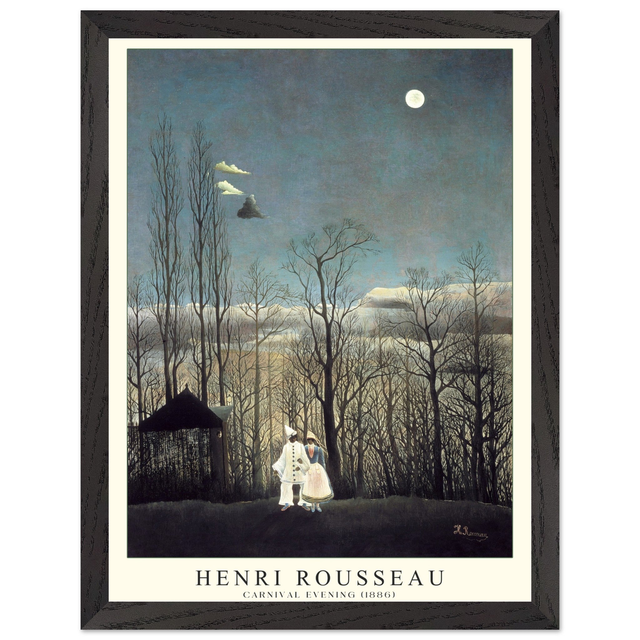 Artfulprints Poster met Lijst Henri Rousseau - Carnival evening - 30x4