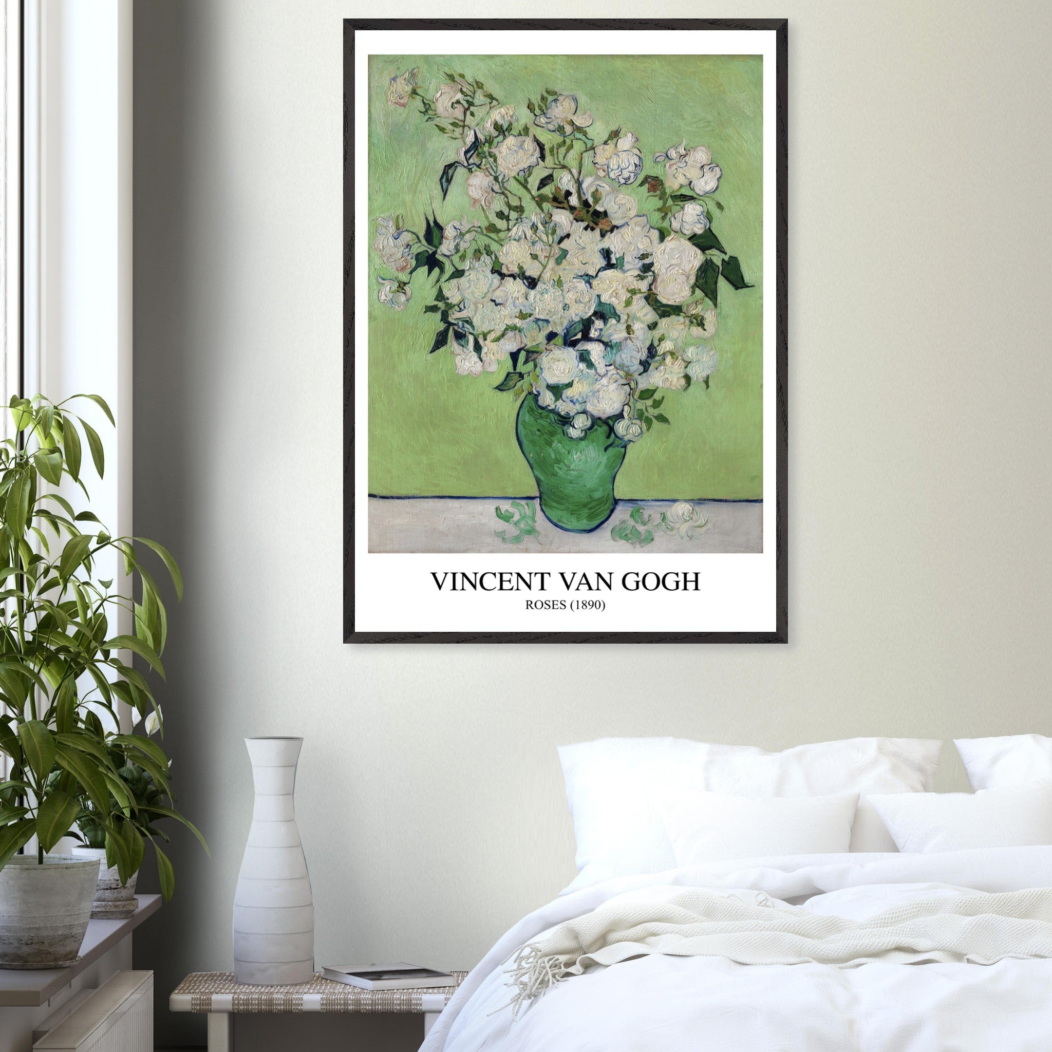 Artfulprints Poster Vincent van Gogh - Roses - 70x100 cm - Groen