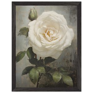 Artfulprints Poster met Lijst White rose – 30×40 cm – Wit Artfulprints Poster met Lijst White rose – 30×40 cm – Wit