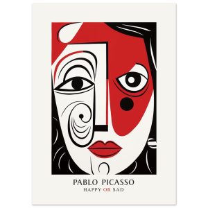 Artfulprints Poster Pablo Picasso – Happy or sad – 50×70 cm – Rood Artfulprints Poster Pablo Picasso – Happy or sad – 50×70 cm – Rood