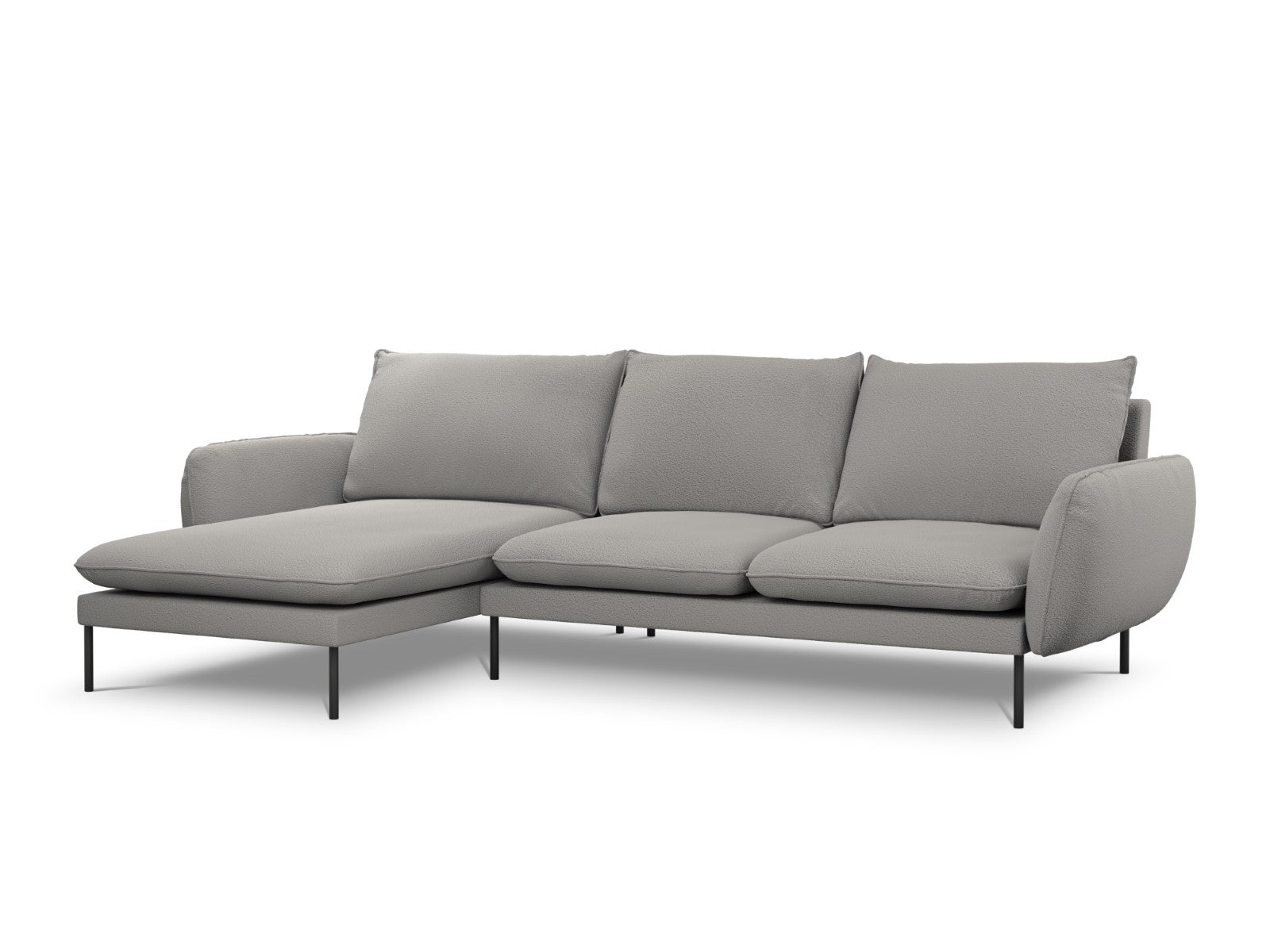 Cosmopolitan Design linker hoekbank Vienna 5-zits, boucle, grijs - 170