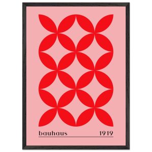 Artfulprints Poster met Lijst Bauhaus – 1919 – 50×70 cm – Rood