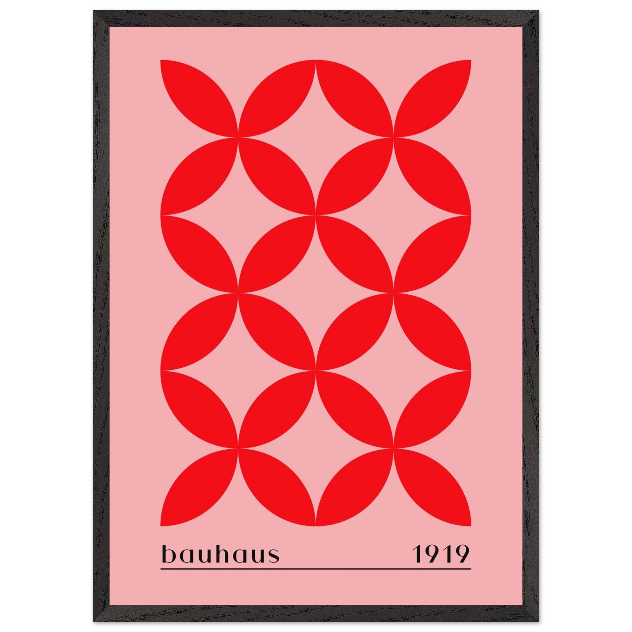 Artfulprints Poster met Lijst Bauhaus - 1919 - 50x70 cm - Rood