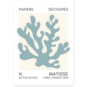 Artfulprints Poster Matisse – Saltflower shapes turquoise – 50×70 cm – Artfulprints Poster Matisse – Saltflower shapes turquoise – 50×70 cm –