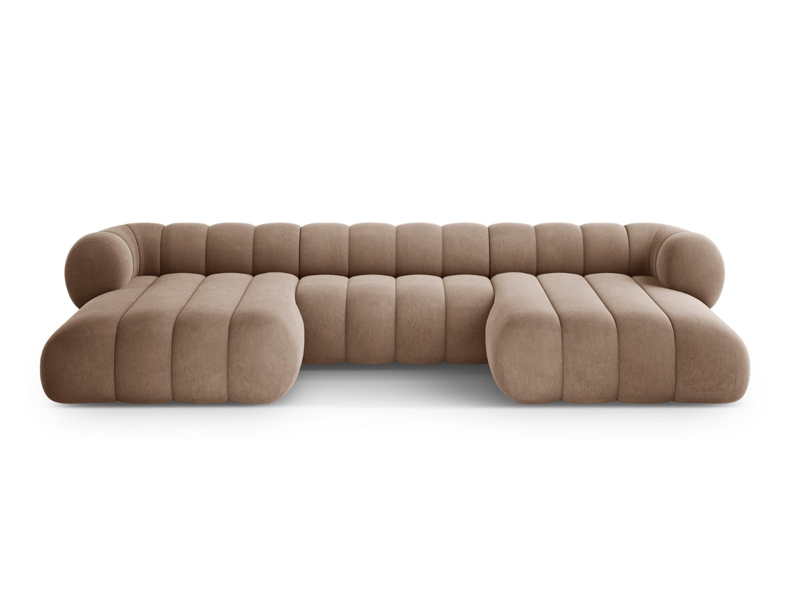 Cosmopolitan Design Panoramische bank Koge 6-zits, flueel donkerbeige